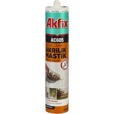 AKFİX SİLİKONİZE MASTİK BEYAZ 500 GR - 2