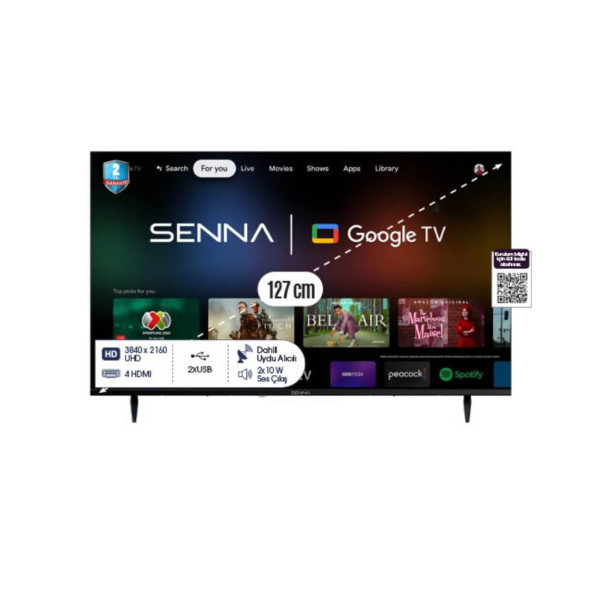 Senna SN50F950 4K Ultra HD 50" 127 Ekran Uydu Alıcılı Google Smart LED TV