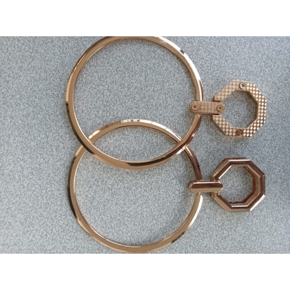 Gold Metal İki Bölümlü Katlanır Çanta Sapı - 4