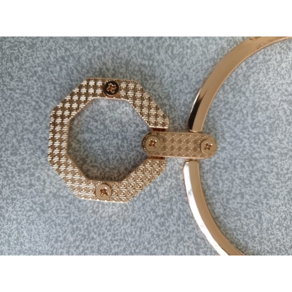 Gold Metal İki Bölümlü Katlanır Çanta Sapı - 5