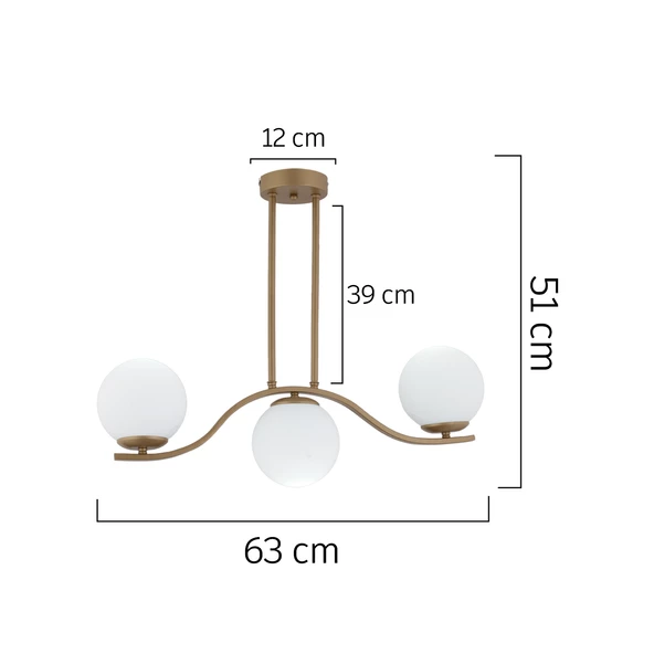 Apliqa Severus 3'lü Eskitme Modern Salon Kafe Restoran İçin Uygun, Salon Avize - Resim 5