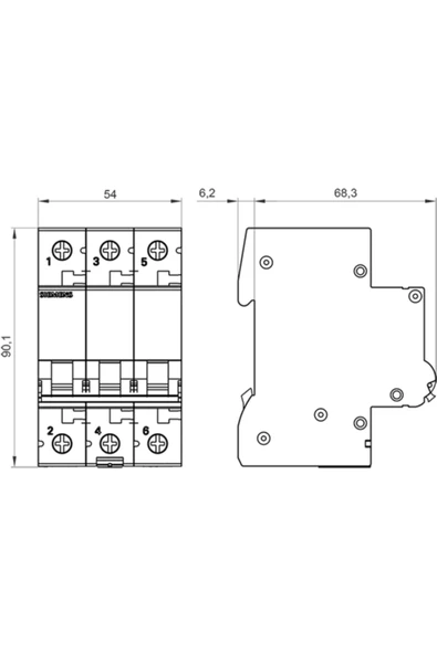 Siemens Otomatik Sigorta 5sl6340-7ya 3 Fazlı 40a C Tipi 6ka - 3