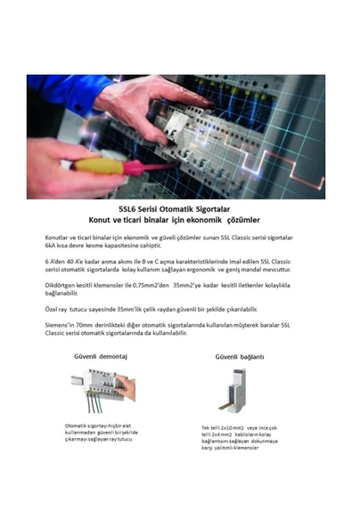 Siemens 5sl6140-6ya 1 Fazlı 40 Amper B Tipi Çabuk Karakterli 6ka Otomatik Sigorta - 8