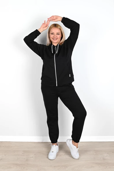 Kadın Büyük Beden Lastikli Eşofman Takımı 8044-24 - 4