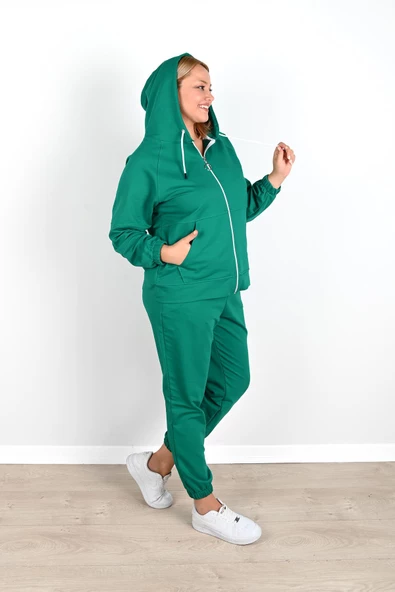 Kadın Büyük Beden Lastikli Eşofman Takımı 8044-24 - 9