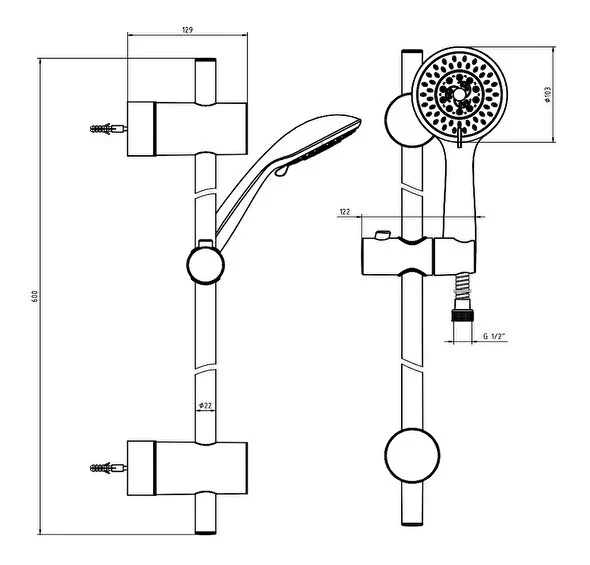 AR LİONA HAREKETLİ SÜRGÜLÜ DUŞ SETİ BEŞ FONKSİYONLU 102146046 - 2