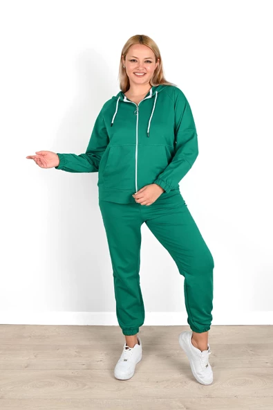 Kadın Büyük Beden Lastikli Eşofman Takımı 8044-24 - 7