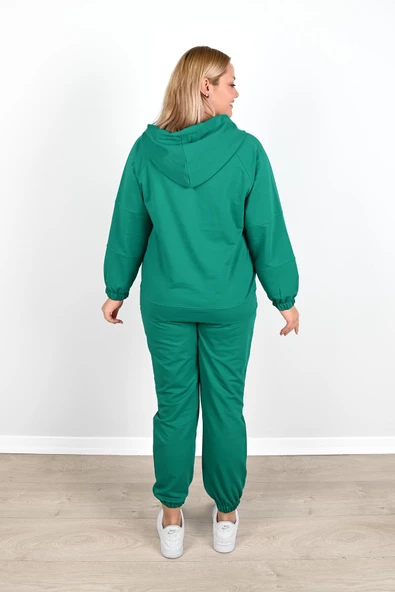 Kadın Büyük Beden Lastikli Eşofman Takımı 8044-24 - 11