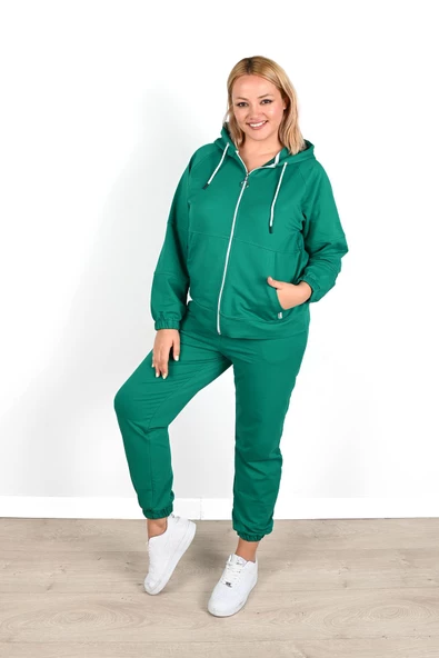 Kadın Büyük Beden Lastikli Eşofman Takımı 8044-24 - 10