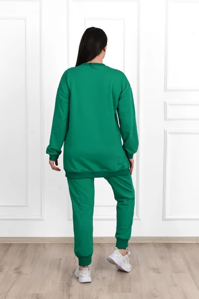 Kadın Büyük Beden Yanları Fermuar Detaylı Eşofman Takımı 3613-23 - 11