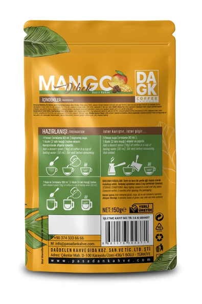Mango Dibek Kahvesi 150g  (Hazır Kahve & Mango Aromalı) İster Karıştır, İster Pişir - 2