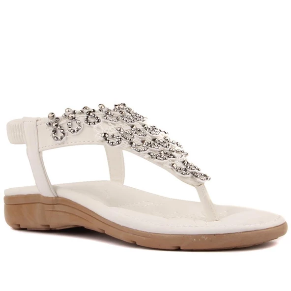 GUJA 22Y120 ORTOPEDİK TAŞLI PARMAKARASI GENÇ KADIN SANDALET - 2