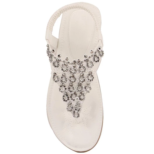 GUJA 22Y120 ORTOPEDİK TAŞLI PARMAKARASI GENÇ KADIN SANDALET - 10