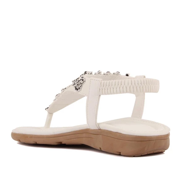 GUJA 22Y120 ORTOPEDİK TAŞLI PARMAKARASI GENÇ KADIN SANDALET - 9