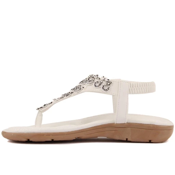 GUJA 22Y120 ORTOPEDİK TAŞLI PARMAKARASI GENÇ KADIN SANDALET - 8