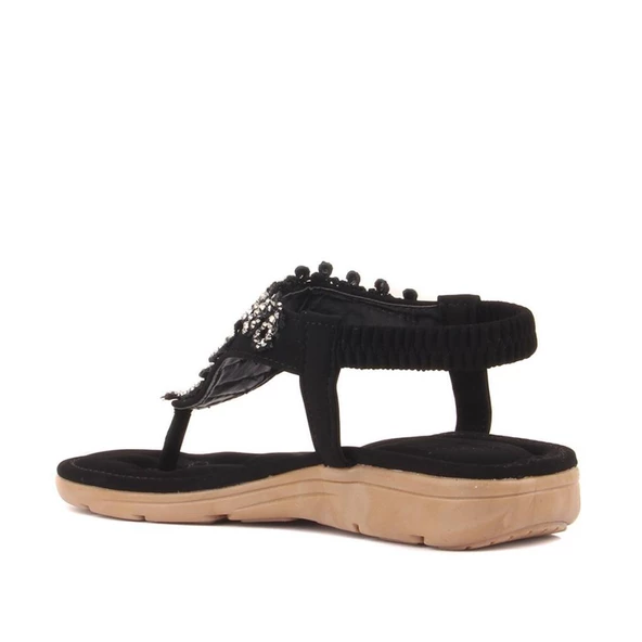 GUJA 22Y120 ORTOPEDİK TAŞLI PARMAKARASI GENÇ KADIN SANDALET - 5