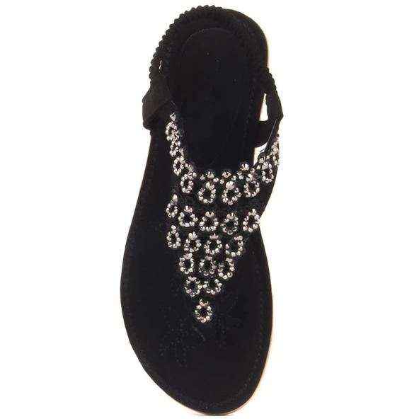 GUJA 22Y120 ORTOPEDİK TAŞLI PARMAKARASI GENÇ KADIN SANDALET - 6