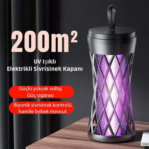 Polham 200Metrekare Ektili UV Mor Işıklı Sinek, Sivrisinek, Haşere Öldürücü Elektrikli Kapan - 2