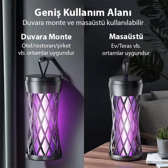 Polham 200Metrekare Ektili UV Mor Işıklı Sinek, Sivrisinek, Haşere Öldürücü Elektrikli Kapan - 4