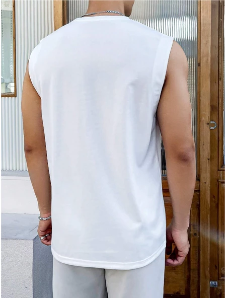 Erkek Bisiklet Yaka Etek Ve Kol Bitimi Dökümlü Süprem T-Shirt - 5