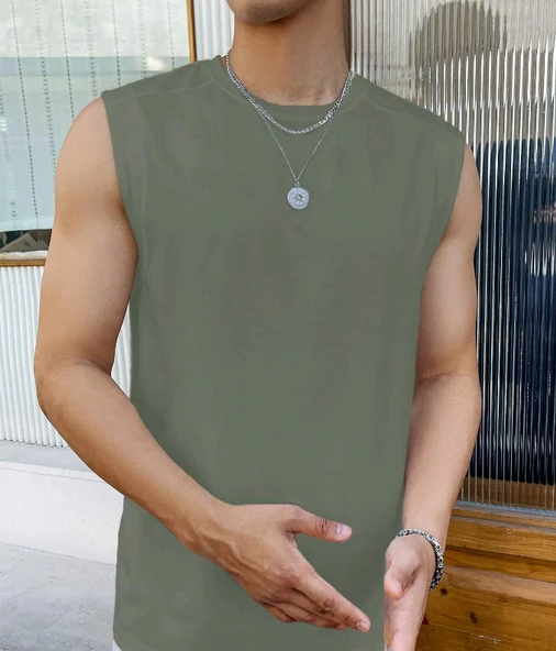 Erkek Bisiklet Yaka Etek Ve Kol Bitimi Dökümlü Süprem T-Shirt - 3