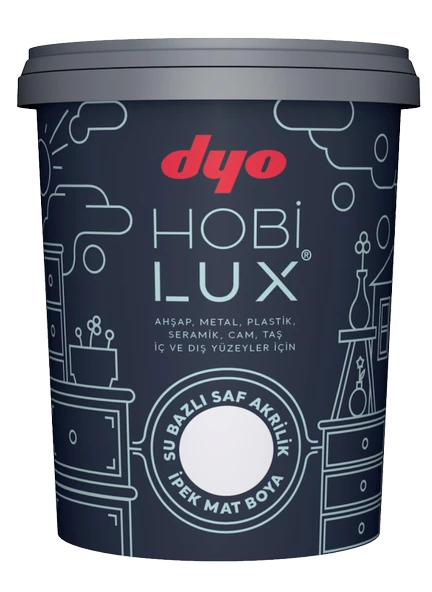 Dyo Hobi Boyası Hobilux 0,4 Lt Beyaz (600gr) Seramik ,taş ,ahşap ,cam , Metal Iç Ve Dış Cephe