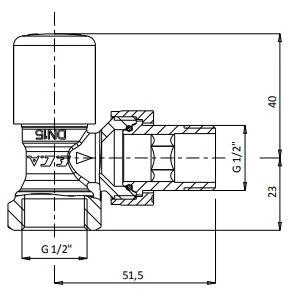 ECA 1/2'' KÖŞE RADYATÖR VANASI VALF KROM 602120280 - 2