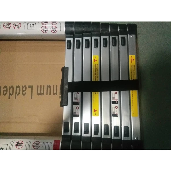 EBAX 2,9 MT 10 BASAMAKLI UZAYAN ALÜMİNYUM TELESKOPİK MERDİVEN - Resim 4