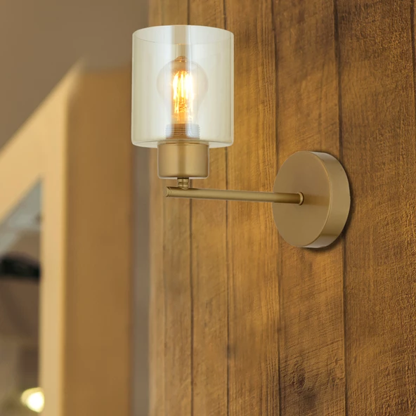 Apliqa Lima Eskitme Bal Camlı Duvar Lambası Yatak Odası-Yatak Başı-Banyo İçin Modern Aplik - 2