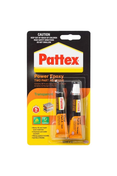 PATTEX GÜÇLÜ EPOKSİ YAPIŞTIRICI ŞEFFAF 2X11 ML