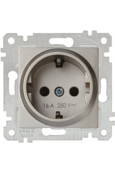 MUTLUSAN RİTA TİTANYUM TOPRAKLI PRİZ (ÇERÇEVE HARİÇ)