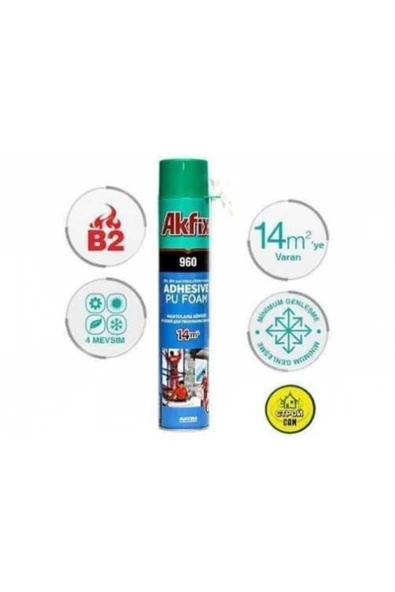 Akfix 960 Poliüretan Pipetli Mantolama Yapıştırma Köpüğü - 2