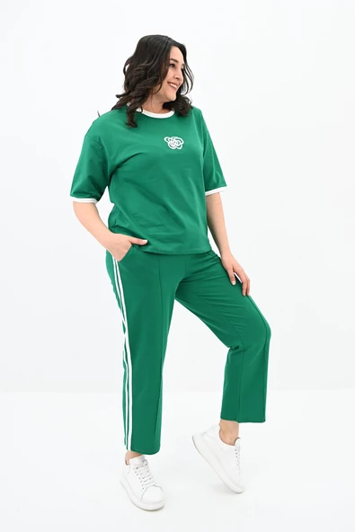 Kadın Kısa Kollu Büyük Beden Eşofman Takımı 3807-23 - 8