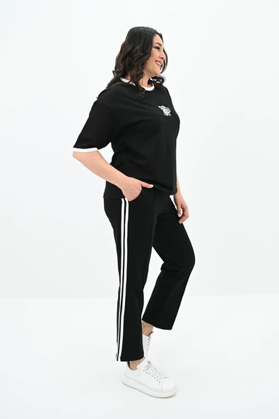 Kadın Kısa Kollu Büyük Beden Eşofman Takımı 3807-23 - 3