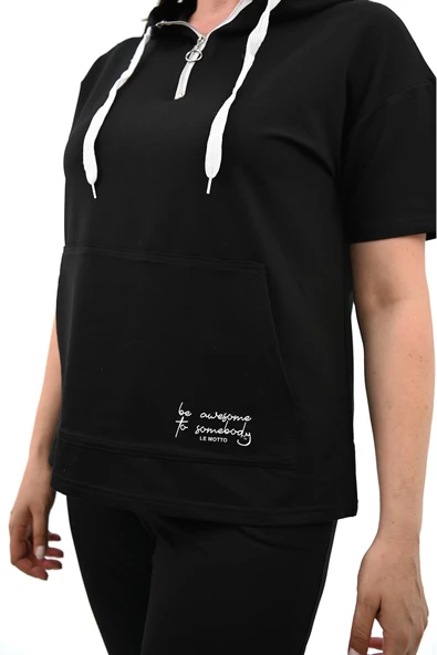 Kadın Kapüşonlu Büyük Beden Eşofman Takımı 3759-23 - 6