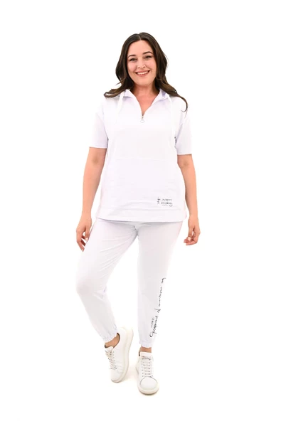 Kadın Kapüşonlu Büyük Beden Eşofman Takımı 3759-23 - 12