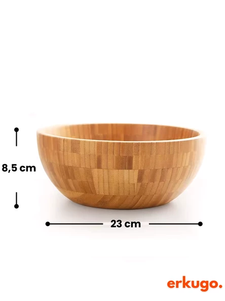 Bambu 3 lü Salata Kasesi, Sunum Kasesi, Dekoratif Kase, İskandinav Kase - 6