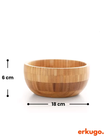 Bambu 3 lü Salata Kasesi, Sunum Kasesi, Dekoratif Kase, İskandinav Kase - 7