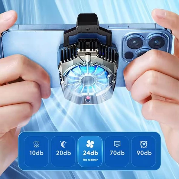 Polham Fırtına Tipi Nano İletken Telefon Soğutma Fanı, Oyuncular İçin Mavi Işıklı Radyatörlü Soğutucu - 3