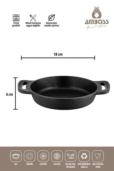 ASTEN - 7 Parça Orion (Siyah) + 26 cm Krep Tava + 18 cm Kuvars Sahan - Resim 3