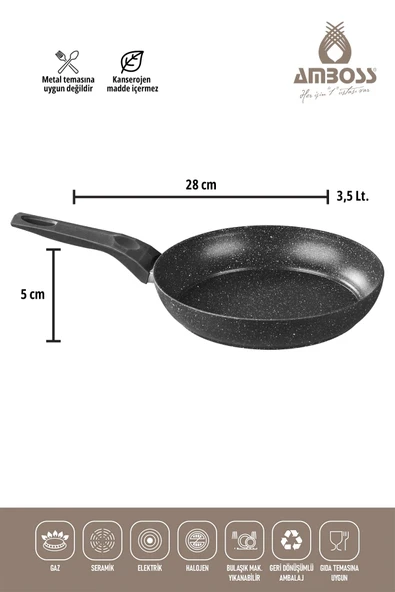 ASTEN - 7 Parça Orion (Siyah) + 26 cm Krep Tava + 18 cm Kuvars Sahan - Resim 7