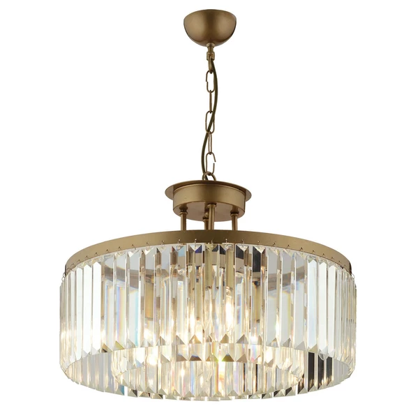 Apliqa Kanvas 45'Lik Eskitme Kristalli Taşlı Modern Tasarım Kristal Salon Avize - Resim 10