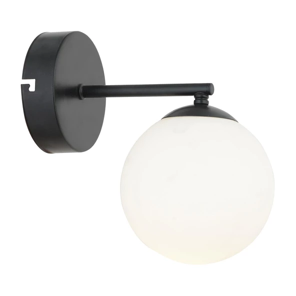 Apliqa Elvin Siyah Duvar Lambası Yatak Odası-Yatak Başı-Banyo İçin Modern Retro Aplik - 4