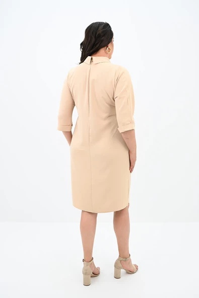 Kadın Büyük Beden Polo Yaka Elbise 5214-24 - 8