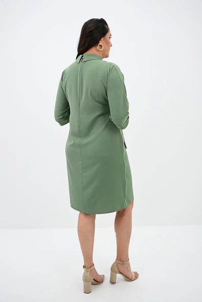 Kadın Büyük Beden Polo Yaka Elbise 5214-24 - 12