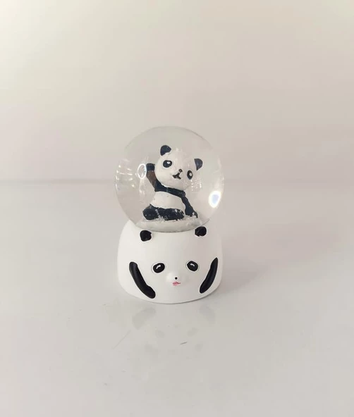 Kar Küresi Sevimli Ayıcık Işıklı Kar Küresi Ev Ofis Dekor Biblo Obje - 7