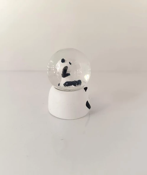 Kar Küresi Sevimli Ayıcık Işıklı Kar Küresi Ev Ofis Dekor Biblo Obje - 6