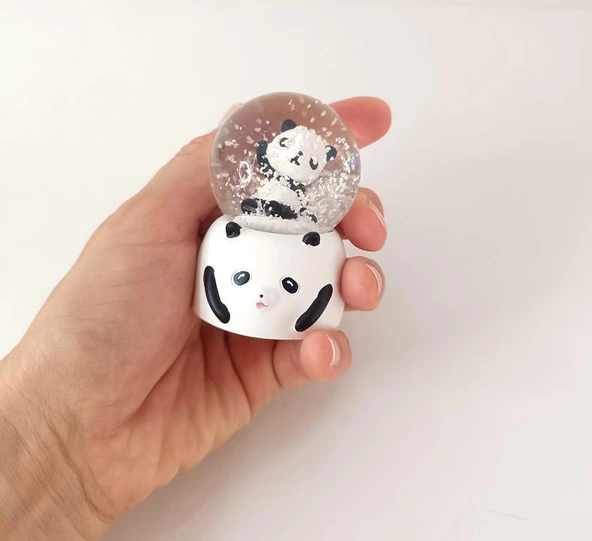 Kar Küresi Sevimli Ayıcık Işıklı Kar Küresi Ev Ofis Dekor Biblo Obje - 4