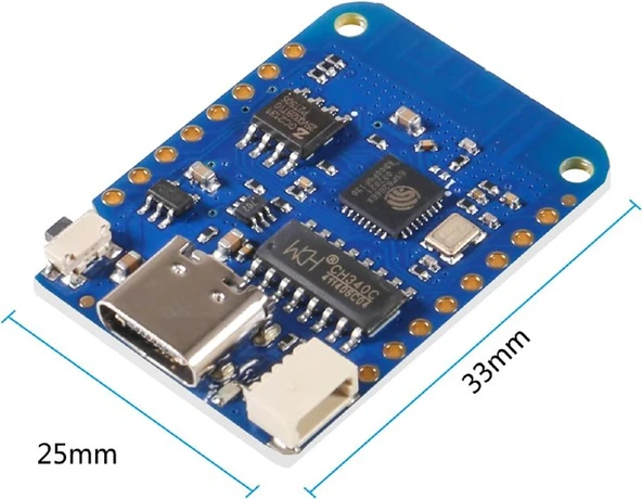 WEMOS D1 Mini V4.0.0 ESP8266 Geliştirme Kartı - USB Type-C - 5