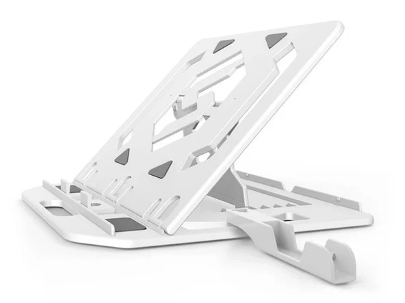 Coofbe Plastik 360° Döner Masaüstü Laptop Standı Ve Telefon Tutucu Yükseklik Ayarlı Laptop Tutucu - 8